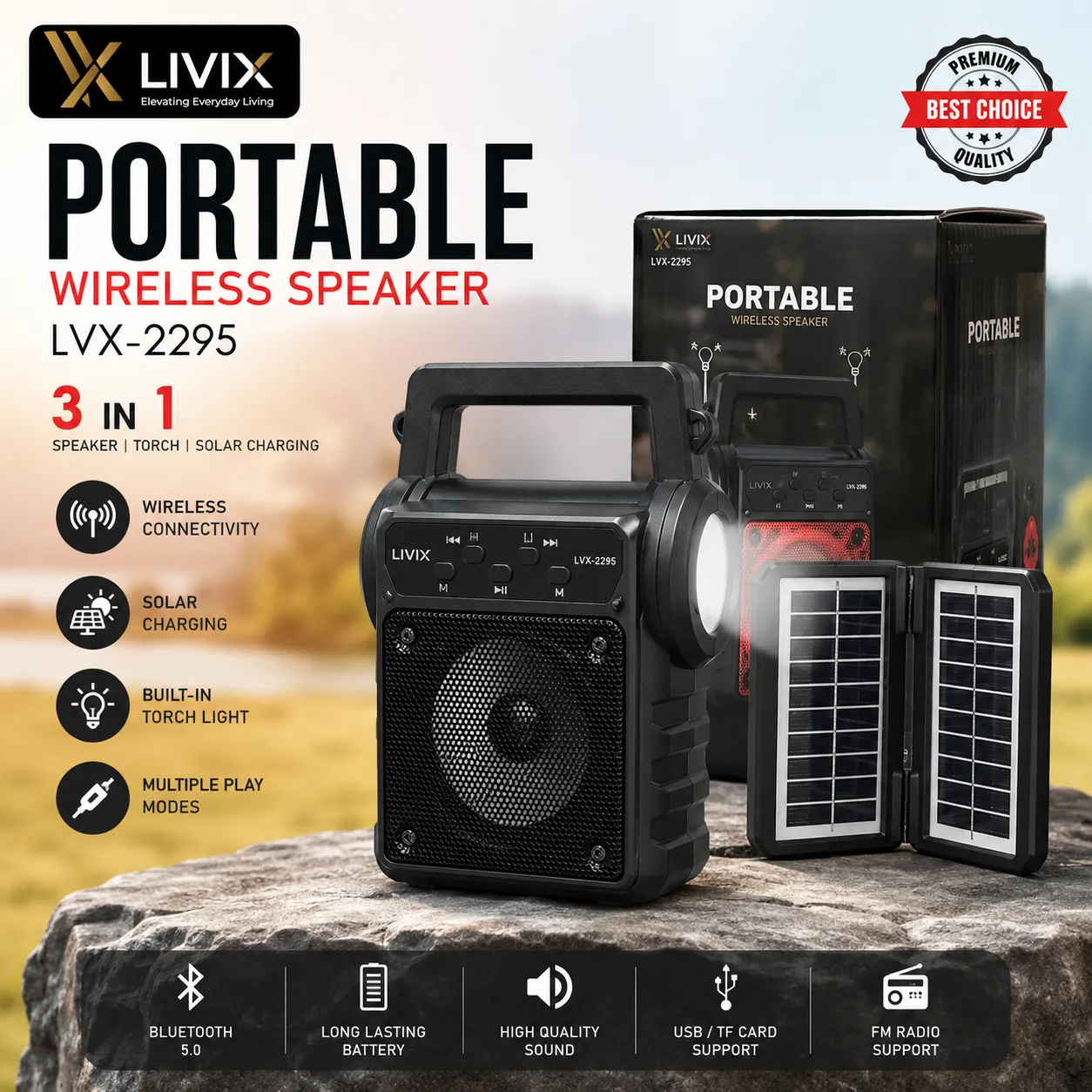 LVX-2295 Solar MP3 Speaker